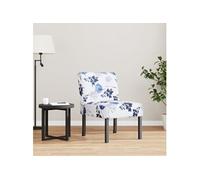 vidaXL Fauteuil sans accoudoirs Tissu bleu à fleurs