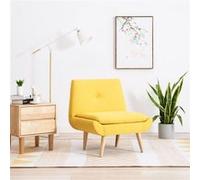 Fauteuil sans Accoudoirs Revêtement Tissu Jaune Chaise Canapé de Salon vidaXL