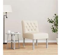 Vidaxl Fauteuil Sans Accoudoirs Lin Tissu Design De Boutons