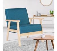 IDMarket - Fauteuil scandinave Anders en Tissu Bleu Canard