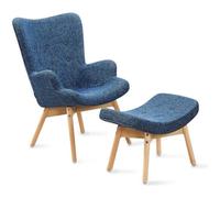 Fauteuil scandinave bleu patchwork - Stockholm - DESIGNETSAMAISON