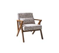 sweeek - Fauteuil scandinave Bois d'hévéa et imprimé léopard