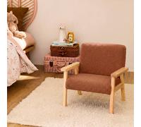Fauteuil Scandinave En Bouclette Et Bois Enfant Isak L 47 X P 43,5 X H 50cm Terracotta TU