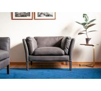 Fauteuil Scandinave en cuir gris Hamar