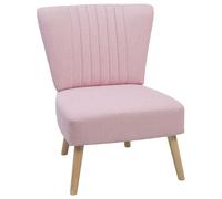Fauteuil Scandinave en Tissu Rose avec Pieds en Bois et Rembourrage Épais pour Salon au Style Nordique Moderne Beliani