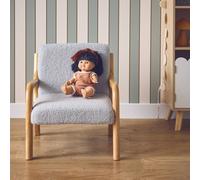 Fauteuil scandinave enfant bois d'hévéa et bouclette lorens kids gris souris TU