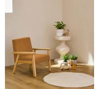 Fauteuil scandinave enfant velours côtelé et bois d'hévéa isak l 47 x p 43,5 x h 50cm moutarde TU