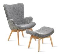 Fauteuil scandinave gris patchwork - Stockholm - DESIGNETSAMAISON