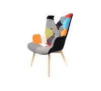 Fauteuil Scandinave - Helsinki Patchwork - Multicolore - H 99 cm - Accoudoirs - Confortable