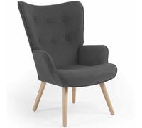 Fauteuil scandinave IVAR en tissu gris anthracite