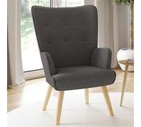 Fauteuil scandinave IVAR en tissu gris anthracite Gris G