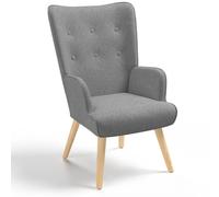 Fauteuil scandinave IVAR en tissu gris clair