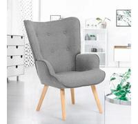 Fauteuil Scandinave Ivar En Tissu Gris Clair