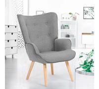 Fauteuil Scandinave Ivar En Tissu Gris Clair Gris