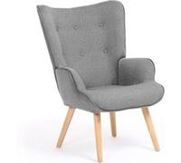 IDMarket - Fauteuil scandinave Ivar en Tissu Gris Clair