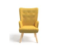 Fauteuil scandinave IVAR en tissu jaune