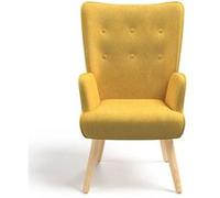IDMarket Fauteuil scandinave IVAR en tissu jaune