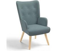 IDMarket - Fauteuil scandinave Ivar - Tissu vert eucalyptus