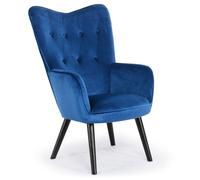 Fauteuil scandinave Klarys Velours Bleu