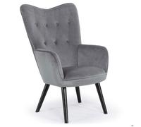 Fauteuil scandinave Klarys Velours Gris - MENZZO - Vintage - Salon - 1 place - Avec accoudoirs - Intérieur