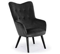 Fauteuil scandinave Klarys Velours Noir