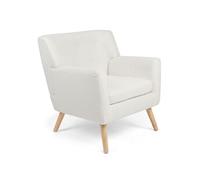IDMarket - Fauteuil scandinave LIV en Tissu Bouclette Blanc