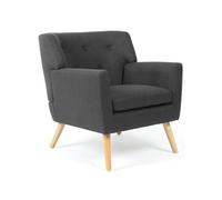 IDMarket - Fauteuil scandinave LIV en Tissu Gris Anthracite