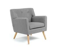 IDMARKET Fauteuil scandinave LIV en tissu gris chiné