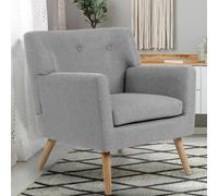 Fauteuil scandinave LIV en tissu gris chiné