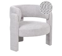 Fauteuil Scandinave Moderne en Tissu Chenille Rembourré Dossier Incurvé Assise C