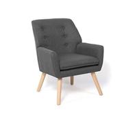 IDMarket – Fauteuil scandinave NAT en tissu gris anthracite