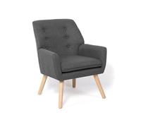 Fauteuil scandinave NAT en tissu gris anthracite