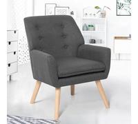 IDMarket - Fauteuil scandinave NAT en Tissu Gris Anthracite