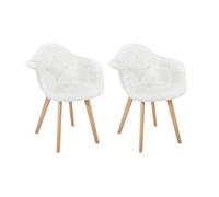 Fauteuil Scandinave Patchwork Blanc