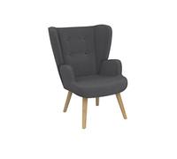 IDMarket Fauteuil scandinave Sven grand confort en tissu gris anthracite