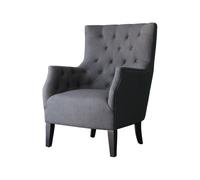 Habitat et Jardin - Fauteuil Scandinave en Tissu Duchesse Gris - Confortable et Design de Luxe