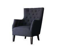 Fauteuil Scandinave Tissu Duchesse - 76 x 83 x 100,5 cm - Noir