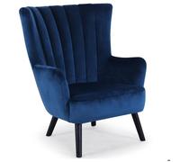 Fauteuil scandinave Vidal en Velours Bleu