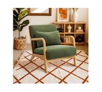 Fauteuil Scandinave Vintage - Sicaan - MARIE - Tissu Velours Côtelé - L.65 x P.84 x H.74 cm - Kaki