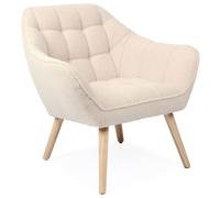 Fauteuil scandinave Zentao Tissu bouclette Beige
