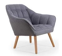 Fauteuil Scandinave Zentao Tissu Gris Clair