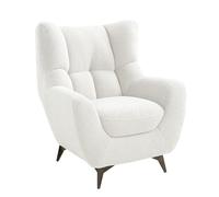 Fauteuil Shawn de la Collection Atlantic Home recouvert de Tissu en Peluche, Blanc, Polyester, 88 cm x 91 cm 98 cm