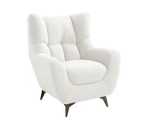 Fauteuil Shawn de la Collection Atlantic Home recouvert de Tissu en Peluche, Blanc, Polyester, 88 cm x 91 cm 98 cm