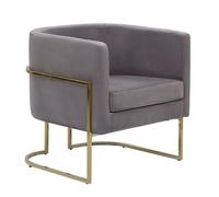 Fauteuil Sirkka Velours Gris Gris