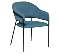 Fauteuil ""Siron"" en tissu chiné Atmosphera - Bleu canard