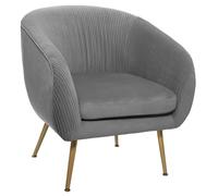 Fauteuil ""Solaro"" en velours plissé Atmosphera - Gris