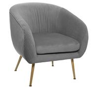 Fauteuil ""Solaro"" en velours plissé Atmosphera - Gris