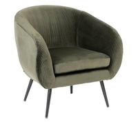Fauteuil velours kaki Solaro Atmosphera - Kaki Kaki