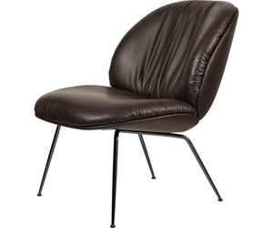 Fauteuil Souple Gubi Beetle Noir/ Cuir Lisse