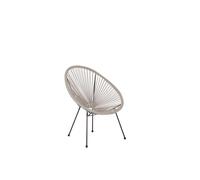 Beliani - Fauteuil Spaghetti - Acapulco - en Rotin PE et Acier, Gris Clair et No